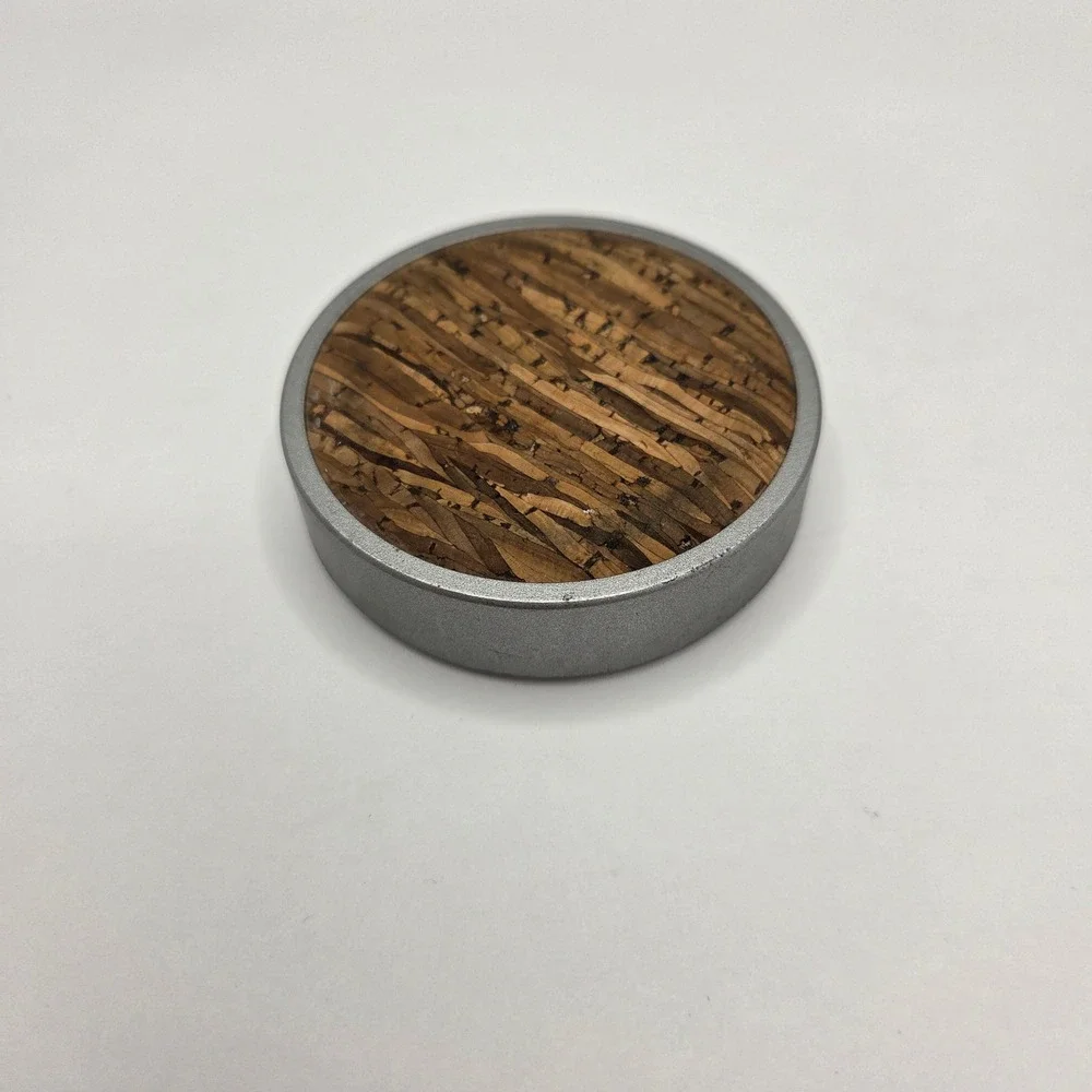Spire Wireless Charger Model C2 Silver Cork Top USB Port Circular Charging Pad